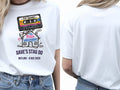 Personalised House of Garage Tee — white tee, front and back view
