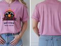 Personalised House of Garage Tee — azalea tee, front and back view