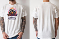 Personalised House of Garage Tee — natural tee, front and back view