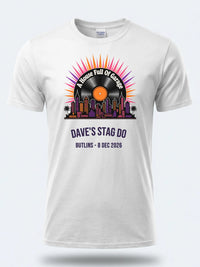 Personalised House of Garage Tee — white tee, front view