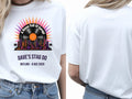 Personalised House of Garage Tee — white tee, front and back view