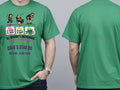Personalised House of Garage Tee — irish green tee, front and back view