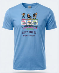 Personalised House of Garage Tee — carolina blue tee