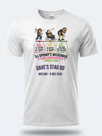 Personalised House of Garage Tee — white tee, front view