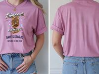 Personalised House of Garage Tee — azalea tee, front and back view