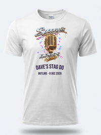Personalised House of Garage Tee — white tee, front view