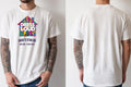 Personalised House of Garage Tee — natural tee, front and back view