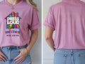 Personalised House of Garage Tee — azalea tee, front and back view