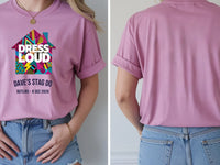 Personalised House of Garage Tee — azalea tee, front and back view