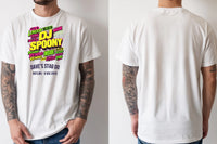 Personalised House of Garage Tee — natural tee, front and back view