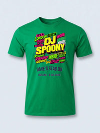 Personalised House of Garage Tee — irish green tee, front view