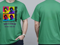 Personalised House of Garage Tee — irish green tee, front and back view
