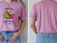 Personalised House of Garage Tee — azalea tee, front and back view