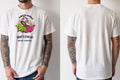 Personalised House of Garage Tee — natural tee, front and back view