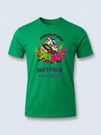 Personalised House of Garage Tee — irish green tee, front view