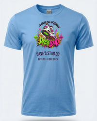 Personalised House of Garage Tee — carolina blue tee