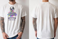 Personalised House of Garage Tee — natural tee, front and back view