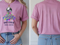 Personalised House of Garage Tee — azalea tee, front and back view