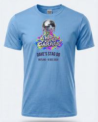 Personalised House of Garage Tee — carolina blue tee