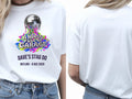 Personalised House of Garage Tee — white tee, front and back view
