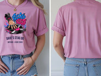 Personalised House of Garage Tee — azalea tee, front and back view