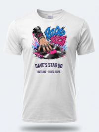 Personalised House of Garage Tee — white tee, front view