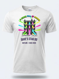 Personalised House of Garage Tee — white tee, front view