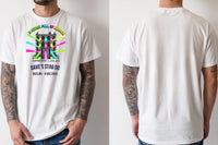Personalised House of Garage Tee — natural tee, front and back view