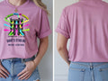 Personalised House of Garage Tee — azalea tee, front and back view