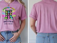 Personalised House of Garage Tee — azalea tee, front and back view