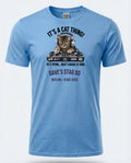 Personalised House of Garage Tee — carolina blue tee