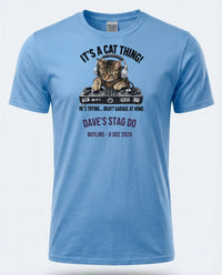 Personalised House of Garage Tee — carolina blue tee