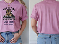 Personalised House of Garage Tee — azalea tee, front and back view