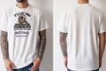 Personalised House of Garage Tee — natural tee, front and back view