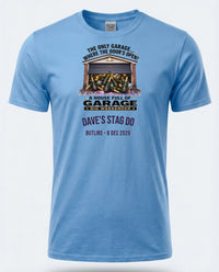 Personalised House of Garage Tee — carolina blue tee