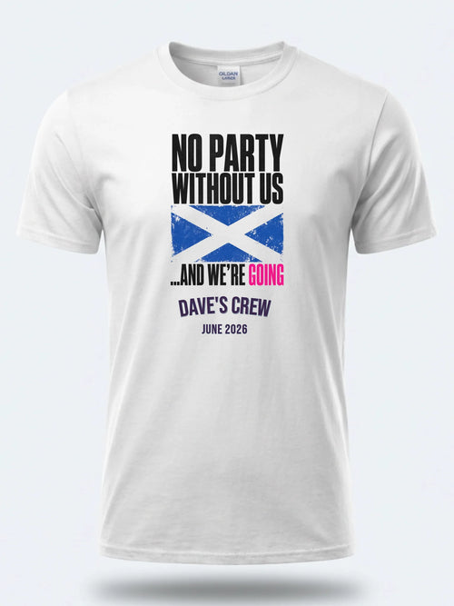 Personalised Summer of Soccer Tee | Scotland No Party without us | Top