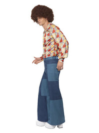 70s Deluxe Flared Trousers, Mens, Blue Dress Loud