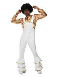 70s Glam Costume, White Dress Loud
