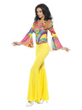 70s Groovy Babe Costume, Yellow Dress Loud