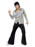 70s Retro Costume, Black Dress Loud