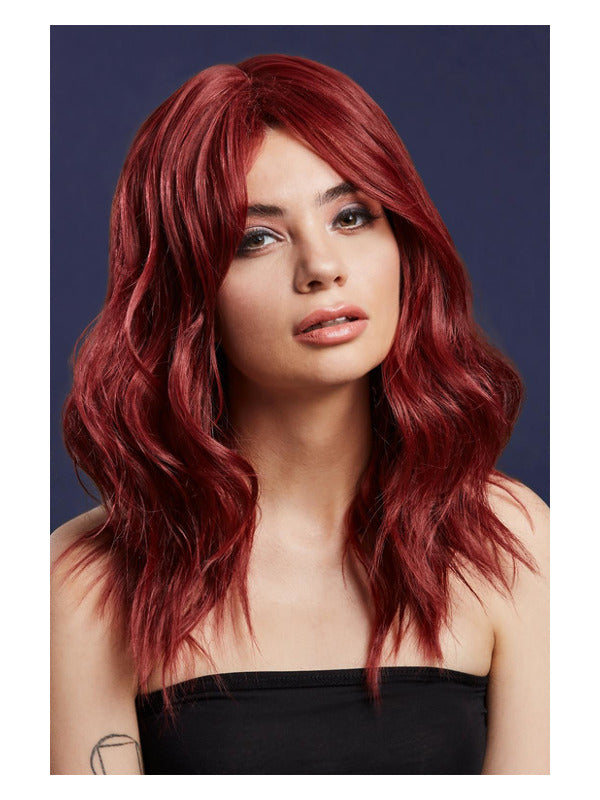 Fever Ashley Wig, Two Toned Blend, Ruby Red Dress Loud
