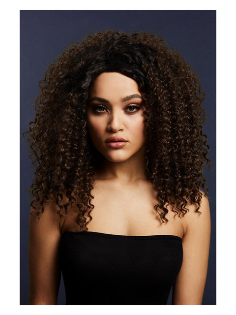 Fever Lizzo Wig, Dark Brown Dress Loud