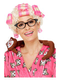Roller Granny Wig, Blonde Dress Loud