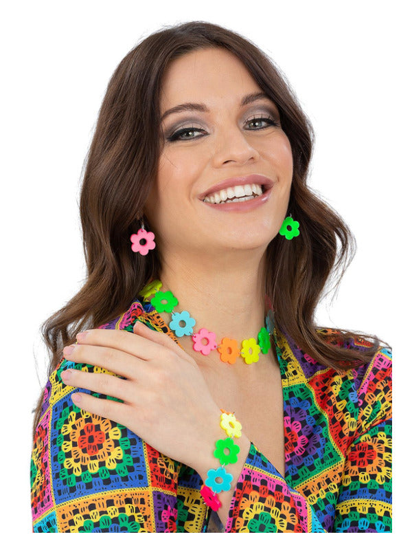 Neon Flower Power Jewellery Set Dress Loud