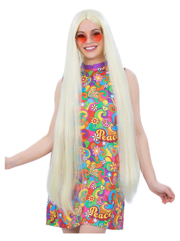 Extra Long Hippie Wig, Blonde Dress Loud