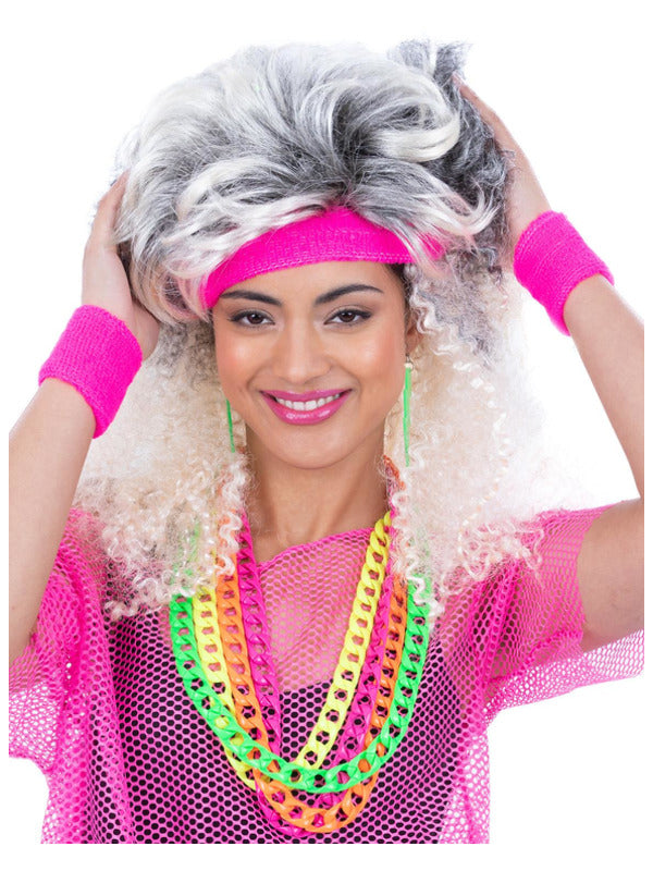 80s Neon Sweatbands, Pink Dress Loud