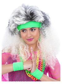 80s Neon Sweatbands, Green Dress Loud