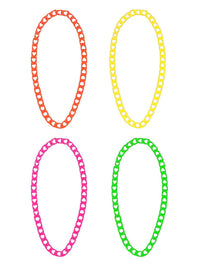 80s Neon Chain Necklaces, 4Pk Dress Loud