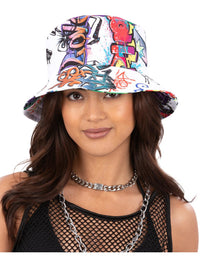 90s Graffiti Bucket Hat Dress Loud