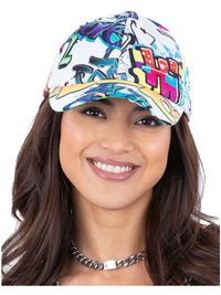 90s Graffiti Peaked Cap Dress Loud